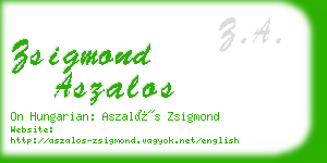 zsigmond aszalos business card